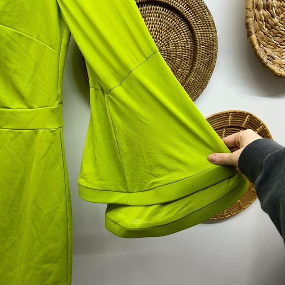 NEW Ashley Stewart Lime Green Funky Bell Sleeve Romper Shorts Plus Size 14/16 - Picture 4 of 7